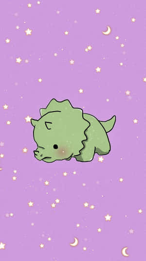 Mga Kaibig-ibig na Karakter na Dinosaur sa Pastel na Background