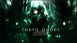 Wallpaper ng mga karakter ng Tokyo Ghoul na sina Ken at Touka — Samurai ng Hapon Wallpaper