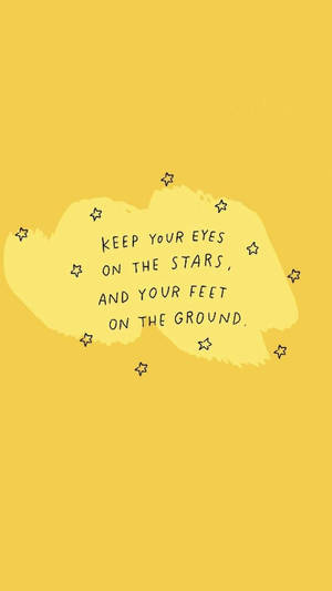 Mga Mata sa mga Bituin Cute Pastel Yellow Aesthetic Quote