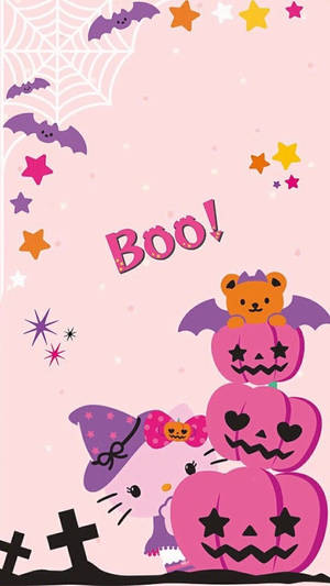 Mga Pink na Kalabasa para sa Halloween na Kawaii