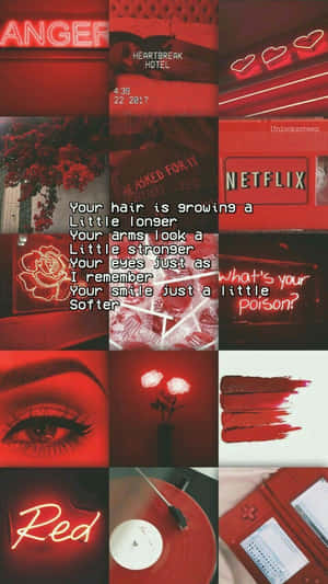 Pulang Cute Aesthetic — Neon Red Aesthetic Wallpaper
