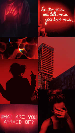 Pulang Cute Aesthetic — Neon Red Aesthetic Wallpaper