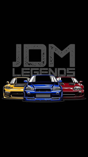 Mga Sasakyang JDM Sa Itim na Background