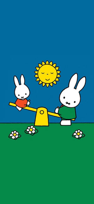 Miffy seesaw playground wallpaper — iPhone 13 Pro Max Wallpaper