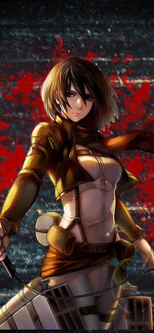 Mikasa Portrait Attack On Titan iPhone — Galaxy S25 Ultra Wallpaper