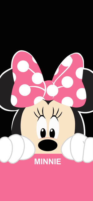 Wallpaper ni Minnie Mouse na sumisip mula sa likod ng dingding — 1320x2868 Wallpaper