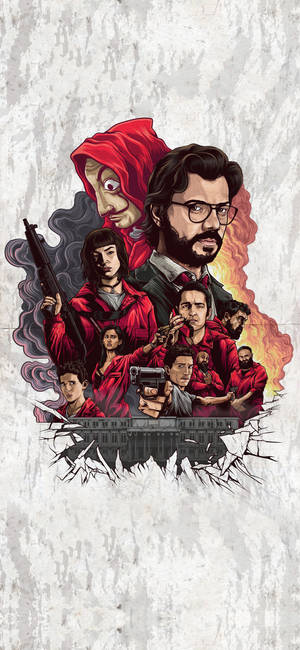 Money Heist poster art wallpaper — 1320x2868 Wallpaper