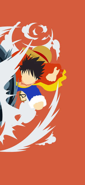 Monkey D. Luffy Orange Anime — iPhone 12 mini Wallpaper