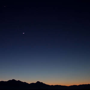 Moon night horizon iPad display wallpaper