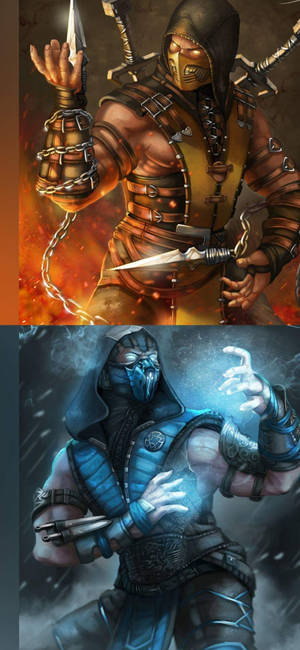 Mortal Kombat Scorpion Vs Sub Zero Phone — 1290x2796 Wallpaper