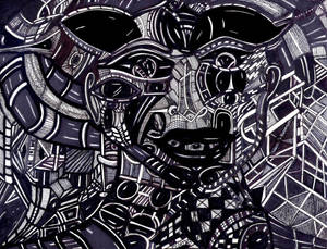 Madilim at Trippy na Abstract na Mukha