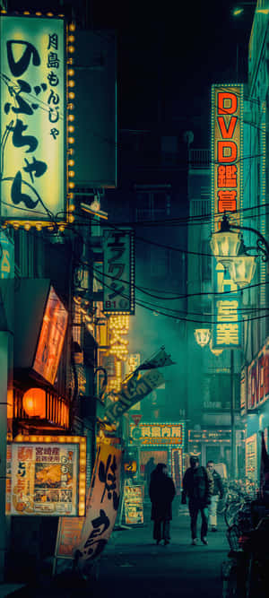Munting Kalye ng Neon Nightlife — Vivo Wallpaper