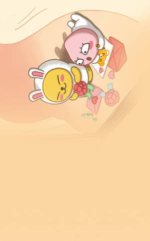 Kakao Friends, Apeach at Muzi sumusulat ng mga love letter wallpaper. — RedMagic Tablet Wallpaper