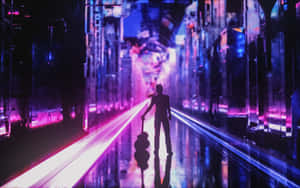 Neon City background — Neon na lungsod Wallpaper