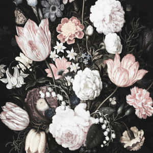 Nakakaakit na Madilim na Background na Bulaklak — Madilim na floral Wallpaper