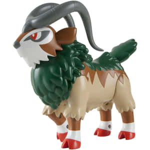Nakakaantig Gogoat na Laruan sa Puting Background — Pokemon Telepon Wallpaper