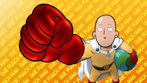 Nakakatawang Anime na Kalbong Saitama wallpaper — Cute anime GIF Wallpaper