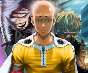 Nakakatawang Anime Saitama Kasama si Genos wallpaper — Nakakatawang Anime Wallpaper