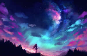 Lilang na Anime na background