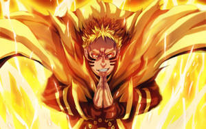 Naruto Baryon Mode Dilaw na Apoy — Naruto Baryon Mode Wallpaper