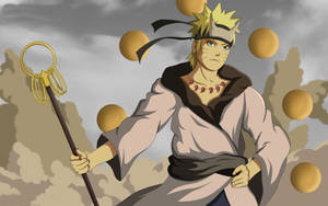 Naruto live wallpaper na may hawak na Shakujo staff — Naruto 4K GIF Wallpaper