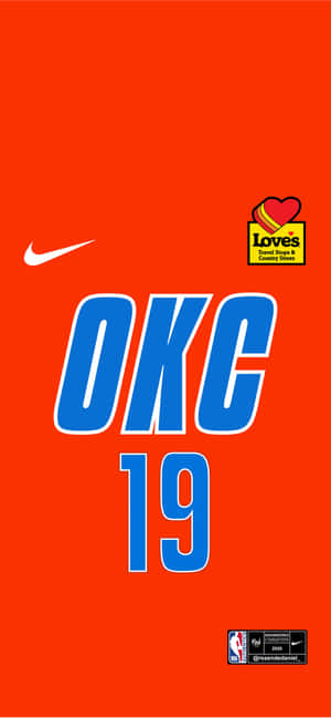 NBA Oklahoma City Thunders Jersey Bilang 19 — iPhone 17 Pro Wallpaper