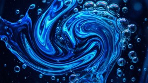 Abstraktong neon asul na likidong ipo-ipo — Neon blue Wallpaper