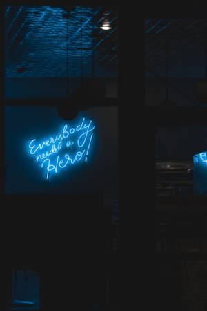 Neon Blue iPhone Aesthetic Quote — Asul na aesthetic GIF Wallpaper