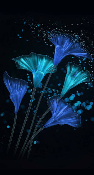 Neon Bulaklak Aesthetic Dark Blue HD — Aesthetic Dark Blue Wallpaper