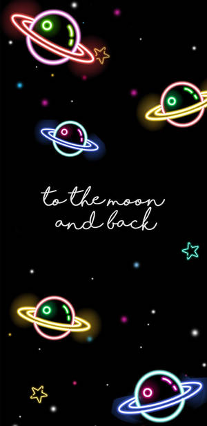 Space aesthetic neon planet quote wallpaper — Pixel 4 Wallpaper
