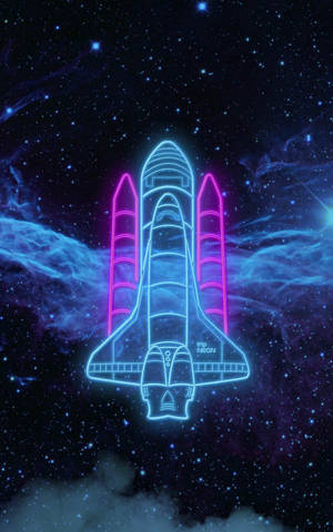 Neon spaceship wallpaper — Lenovo Tab Wallpaper