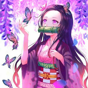 Nezuko Demon Slayer na Paruparo