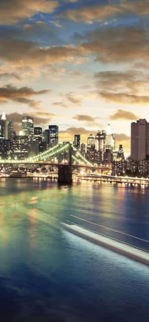 Iphone Xs Ny City Background — Galaxy S25 Edge Wallpaper