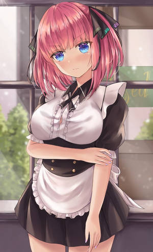 Nino Nakano In Cute Maid Uniform — Cute anime girl Wallpaper