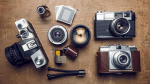 Nostalgic Camera Evolution wallpaper