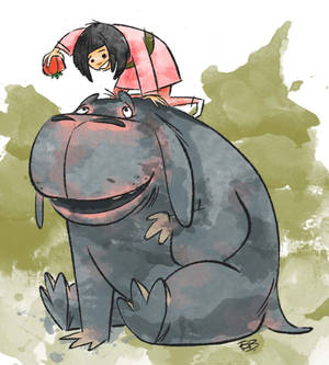 Okja Blotted Cartoon Art wallpaper. — Vivo X Fold5 Wallpaper