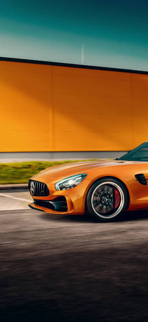 Orange Mercedes iPhone X — Galaxy S25 FE Wallpaper