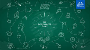 Our Interconnected Planet School Illustration Wallpaper — iMac Wallpaper