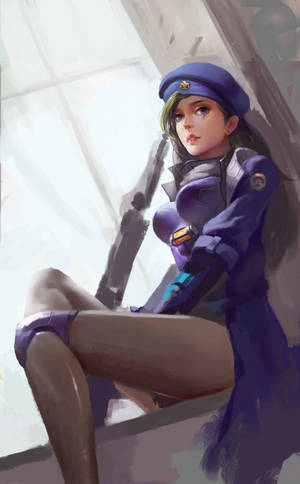 Overwatch Phone Ana Gun Painting — Infinix Xpad 30 Pro Wallpaper
