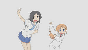 Pagsasayaw nina Nano at Hakase mula sa Nichijou — Sayaw ng anime Wallpaper