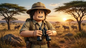 Sumama sa isang pakikipagsapalaran sa safari kasama ang isang Roblox avatar sa savanna.