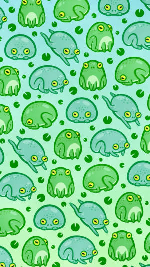 Wallpaper ng Palakang Kawaii na Bilog sa Disenyo