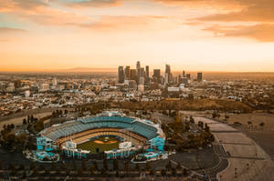 Wallpaper ng pale orange na paglubog ng araw sa Los Angeles — Sunset Boulevard Wallpaper