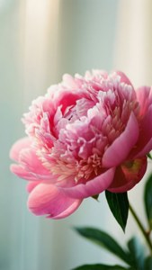 Isang mapangarap na close-up ng isang pink na peony na namumukad, malambot at romantiko. — Bulaklak aesthetic Wallpaper