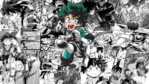 Wallpaper ng panel ng manga ni Izuku Midoriya — Manga panel Wallpaper