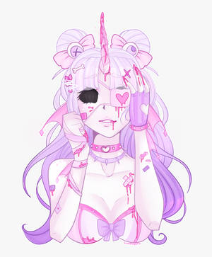 Pastel goth girl with horn wallpaper — Motorola Razr 70 Ultra Wallpaper