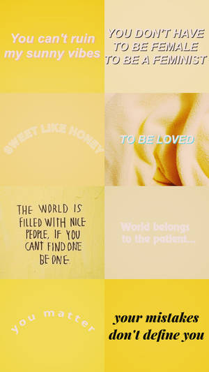 Pastel Yellow Aesthetic na Quote Collage
