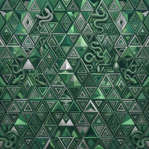 Modernong geometric pattern na may mga motif ng ahas. — Slytherin estetiko Wallpaper