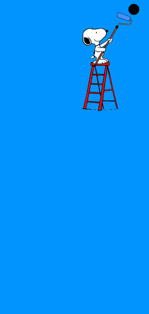 Peanuts Snoopy nagpipint ng butas wallpaper — iPhone 14 Pro Wallpaper