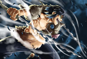 Persona ng Mabangis na Hayop: Nakangiting Inosuke Pfp — Astig na tagaslipaw ng demonyo Wallpaper